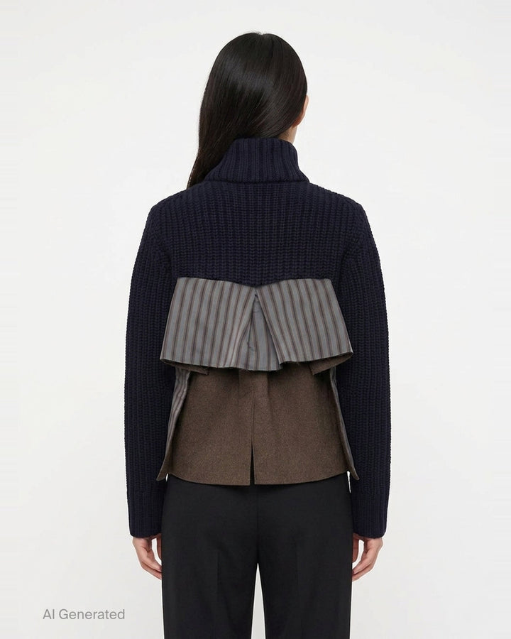 Wool Melton Knit Blouson | sacai | Club21 - back