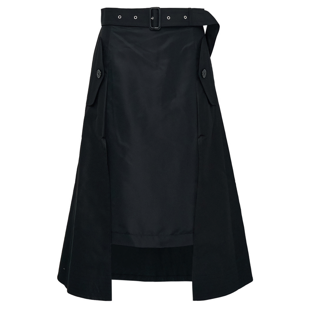 Cotton Gabardine X Nylon Twill Skirt