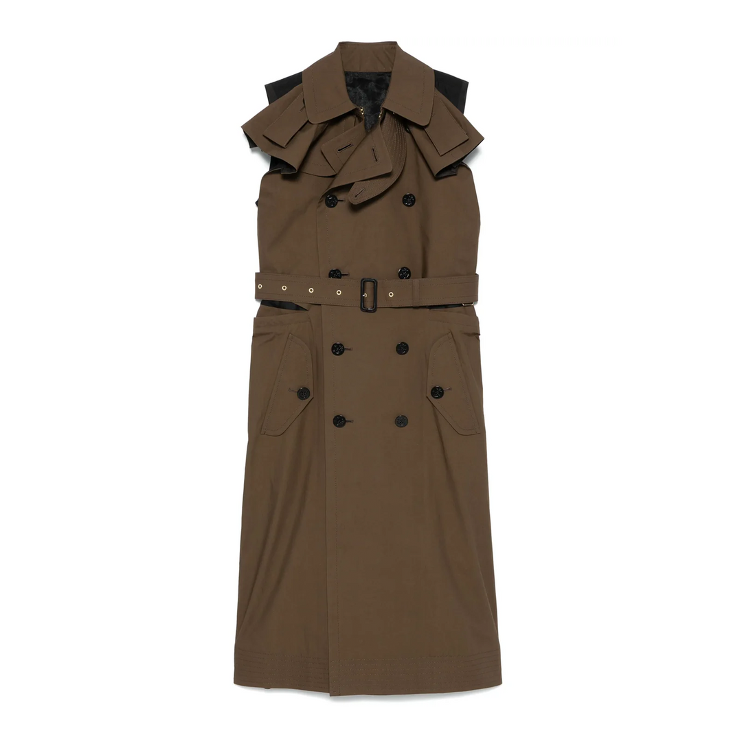 Cotton Coating X Quilted Satin Dress