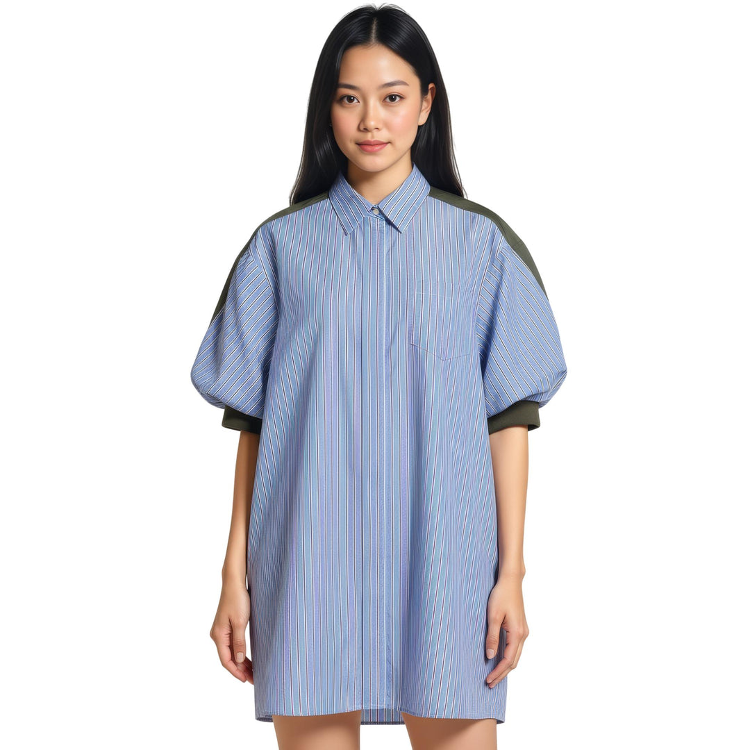 cotton twill dress Mini Bib Dress in Cotton Twill | Women's Dresses