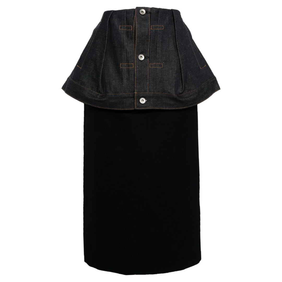 Denim X Wool Melton Skirt