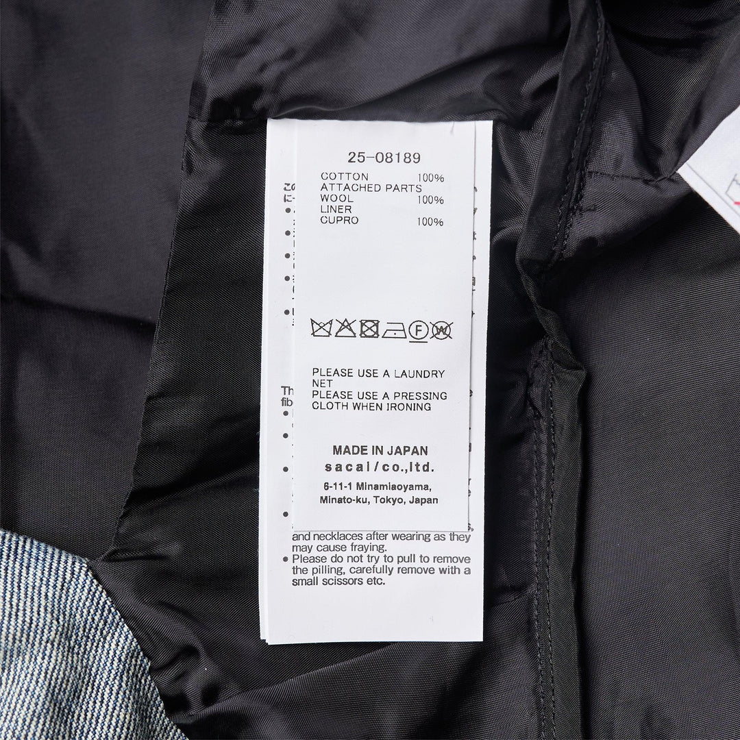 Club21 - sacai - Denim X Wool Melton Jacket - BLOUSON - Blue