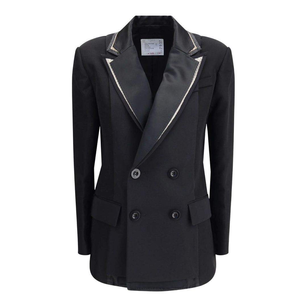 Club21 - sacai - Doeskin X Double-Faced Silk Cotton Jacket - JACKETS - Black