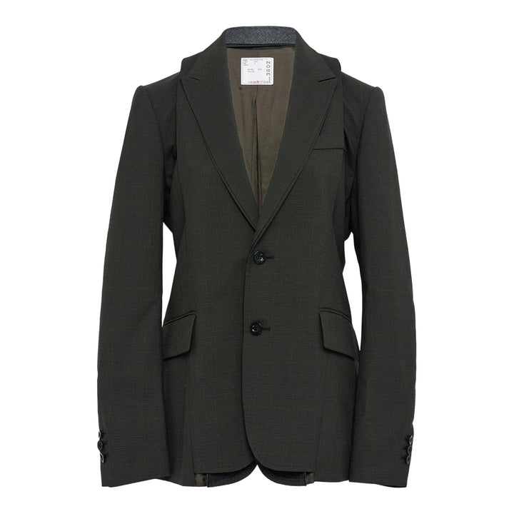 Club21 - sacai - Glen Check Jacket - JACKETS - Khaki