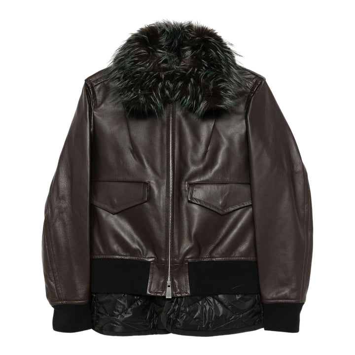 Club21 - sacai - Leather Blouson - LEATHER - Brown