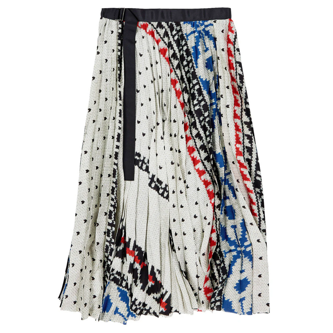 Pattern Knit Print Skirt