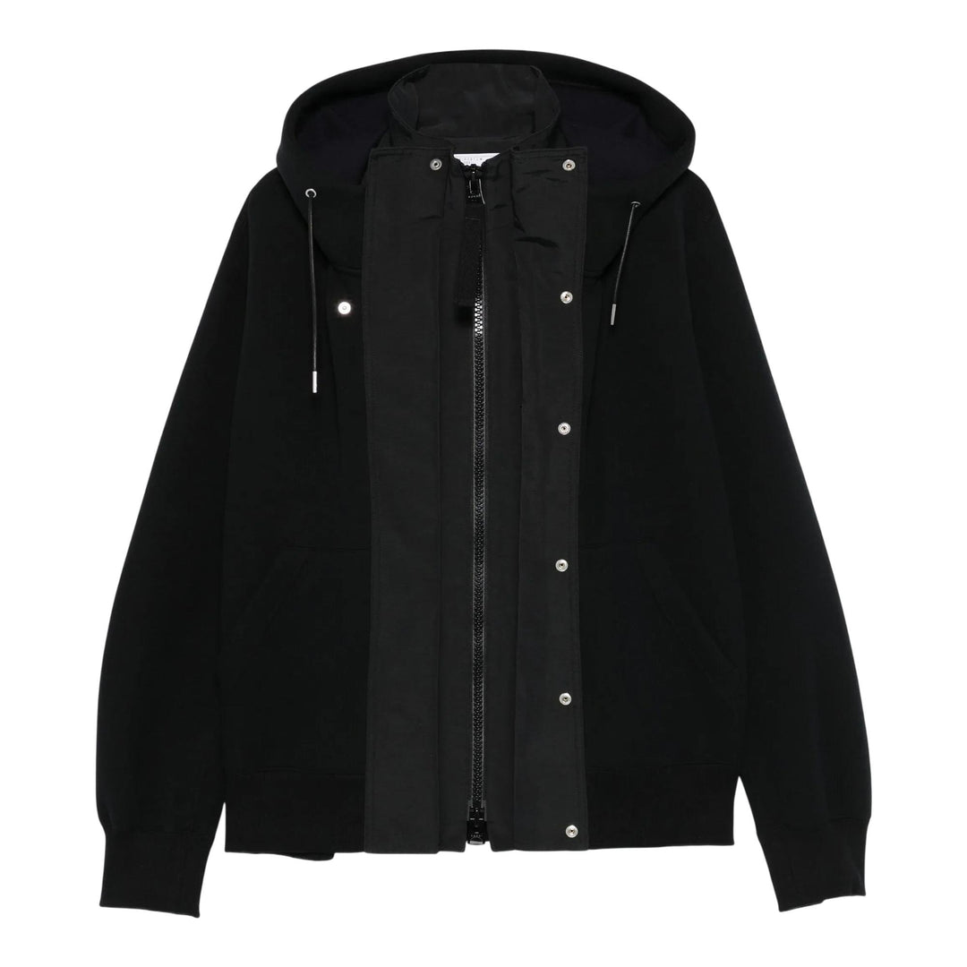 Club21 - sacai - Sponge Sweat X Grosgrain Hoodie - SWEATERS - Black