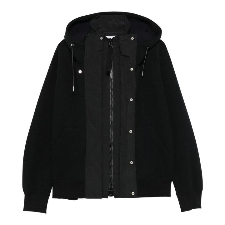 Club21 - sacai - Sponge Sweat X Grosgrain Hoodie - SWEATERS - Black