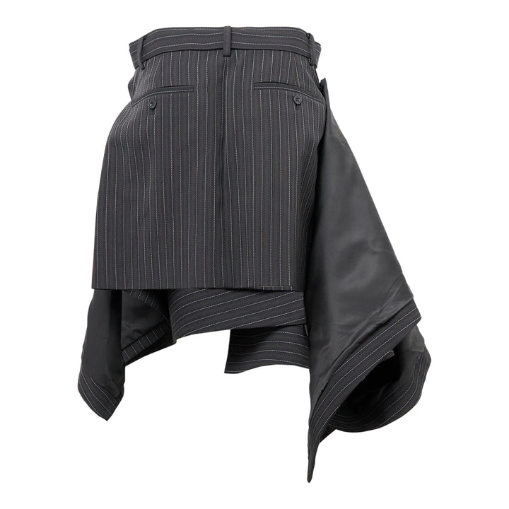 Club21 - sacai - Stripe Doeskin Skirt - SKIRTS - Black