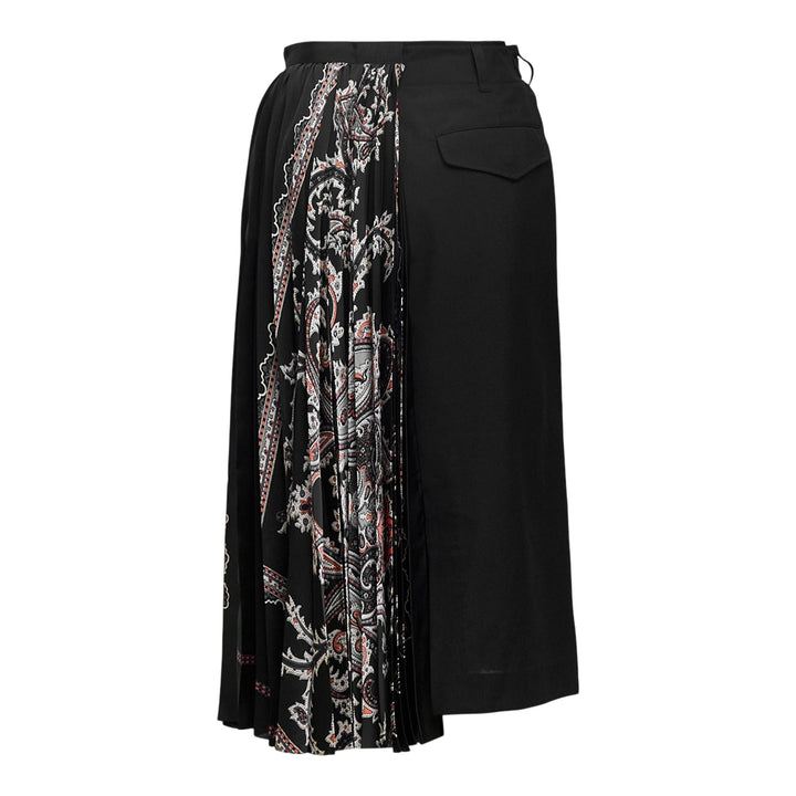 Club21 - sacai - Suiting X Paisley Print Skirt - SKIRTS - Black