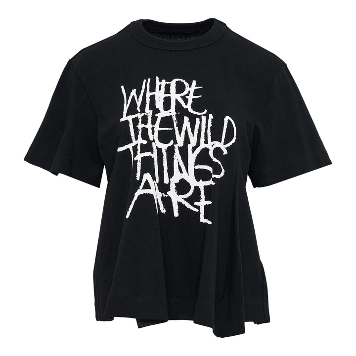 Club21 - sacai - WHERE THE WILD THINGS ARE Cotton Jersey T-Shirt - TEES - Black