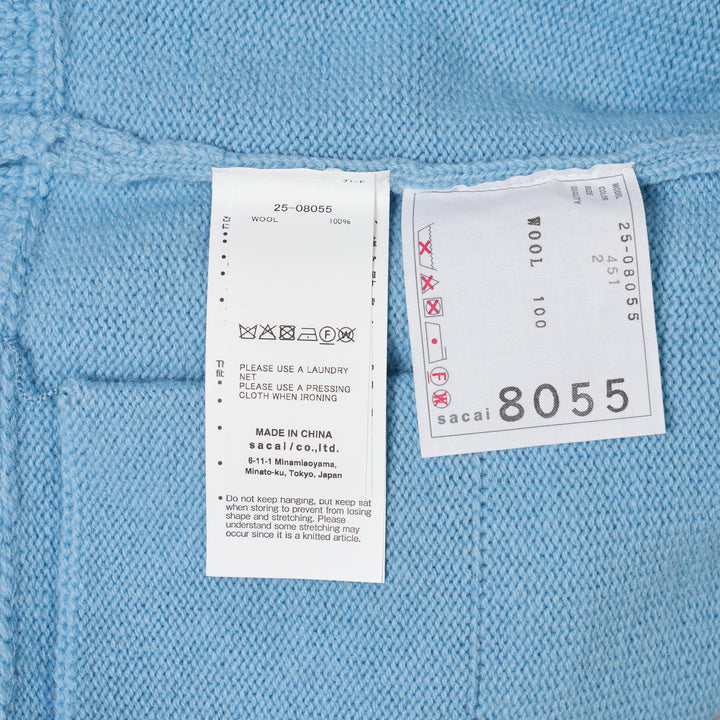 Club21 - sacai - Wool Knit Cardigan - CARDIGANS - Light Blue
