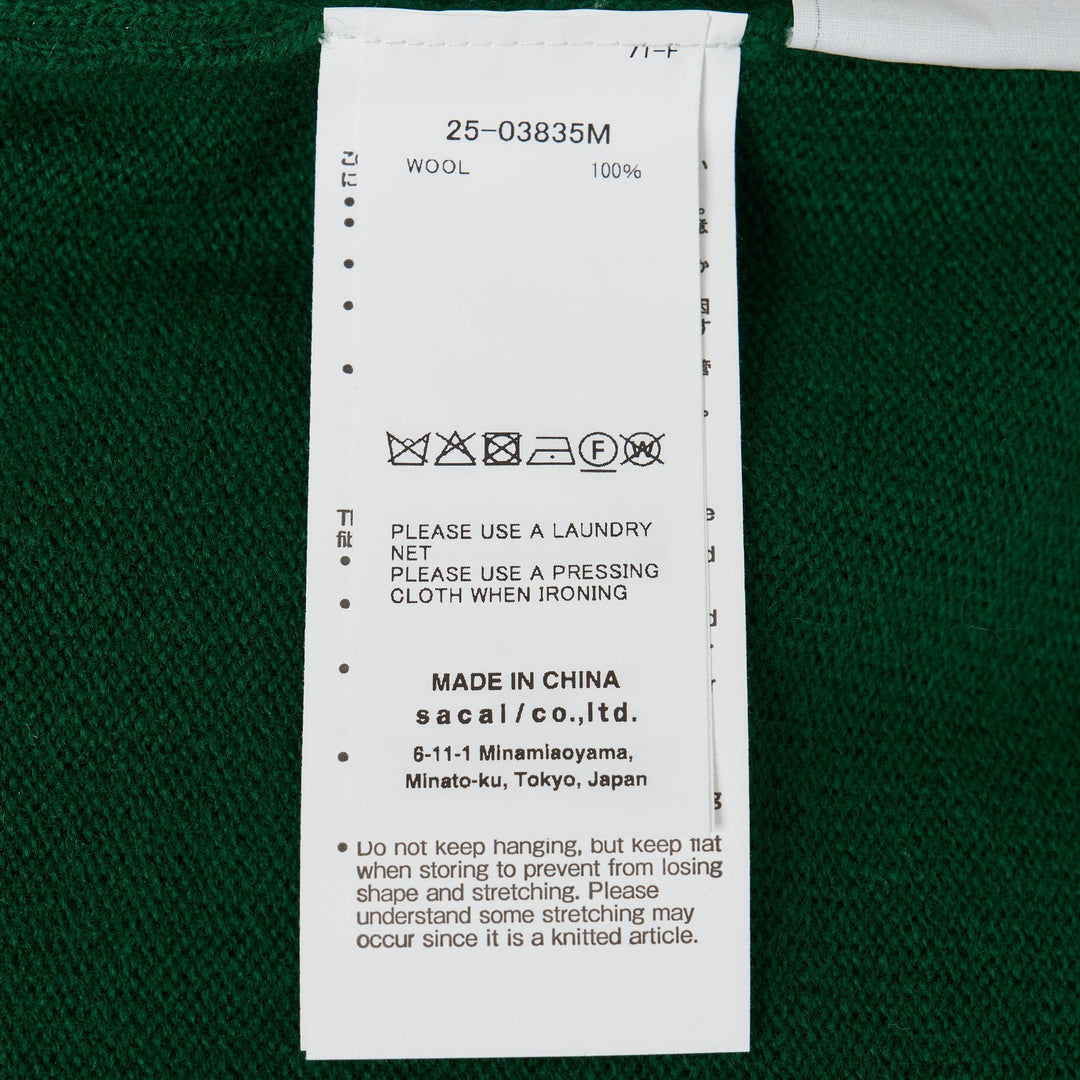Club21 - sacai - Wool Knit Pullover - KNIT TOPS - Green