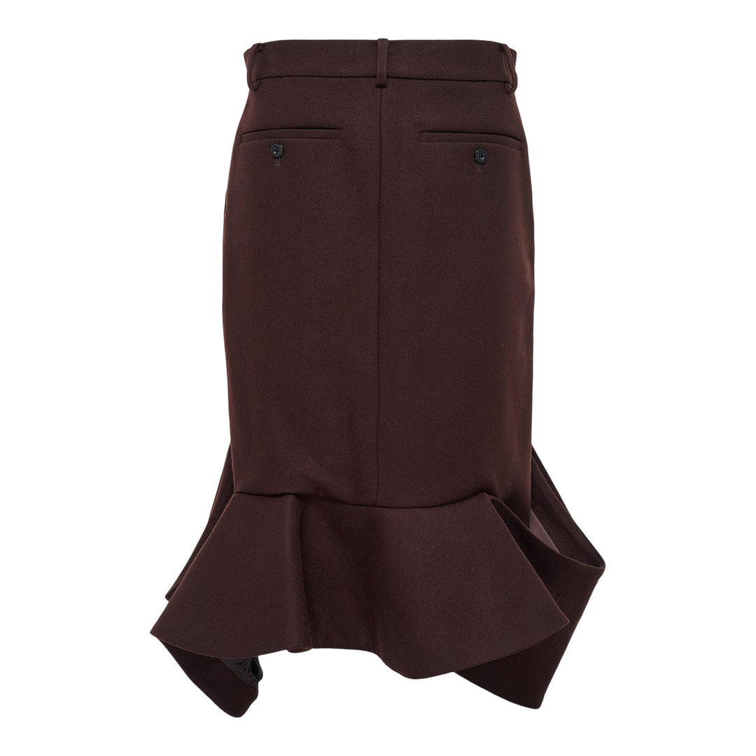 Club21 - sacai - Wool Melton Skirt - SKIRTS - Brown