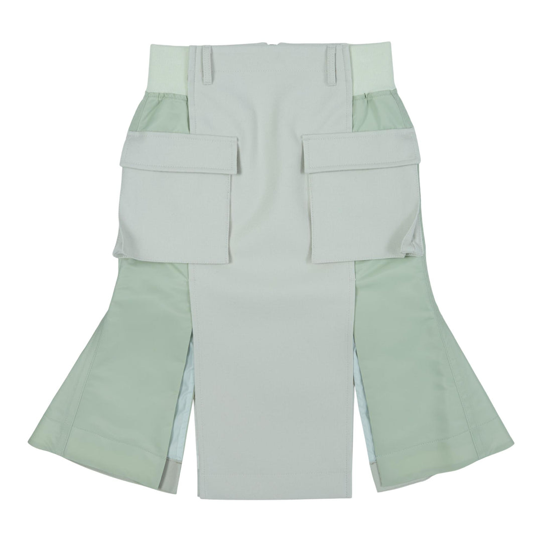 Club21 - sacai - Wool Melton x Nylon Twill Skirt - SKIRTS - Off-White