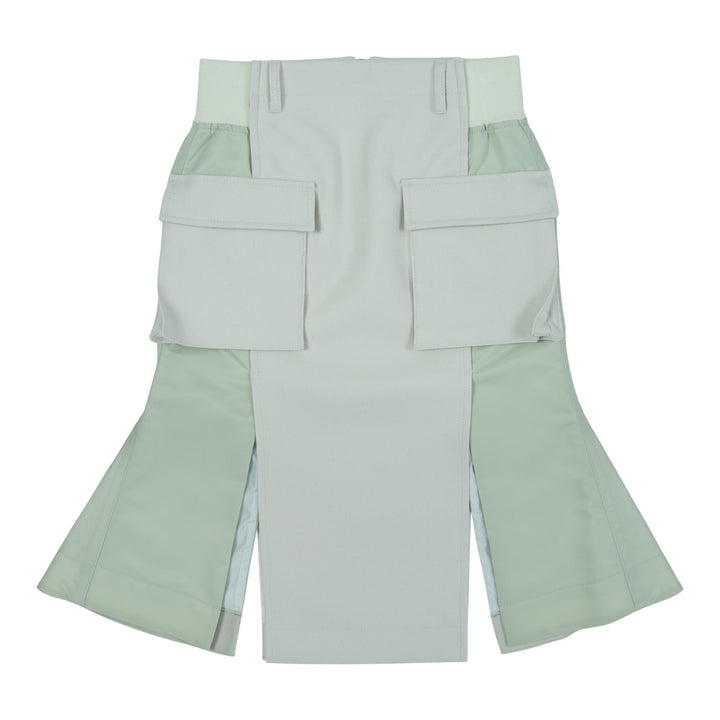Club21 - sacai - Wool Melton x Nylon Twill Skirt - SKIRTS - Off-White