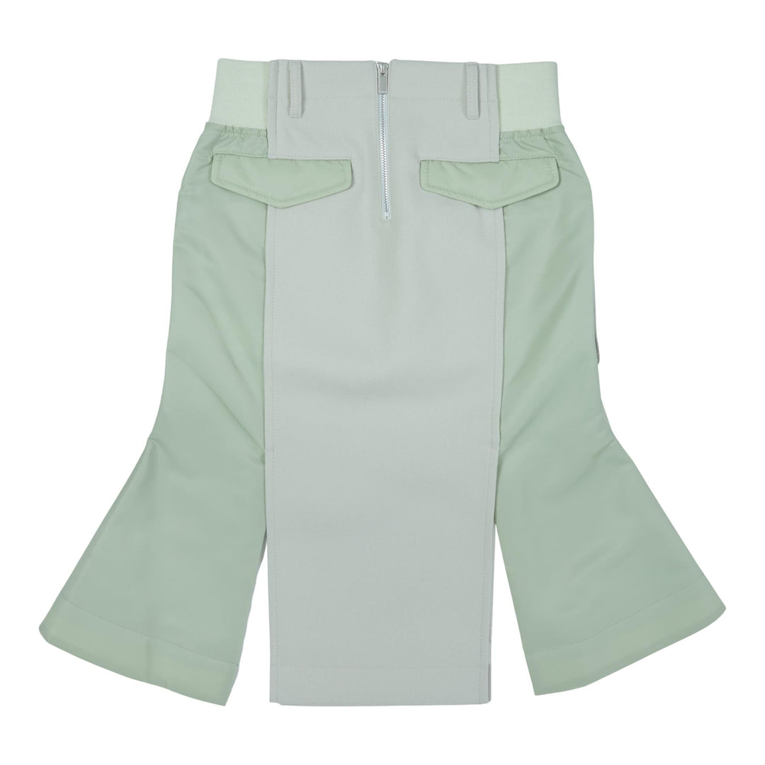 Club21 - sacai - Wool Melton x Nylon Twill Skirt - SKIRTS - Off-White