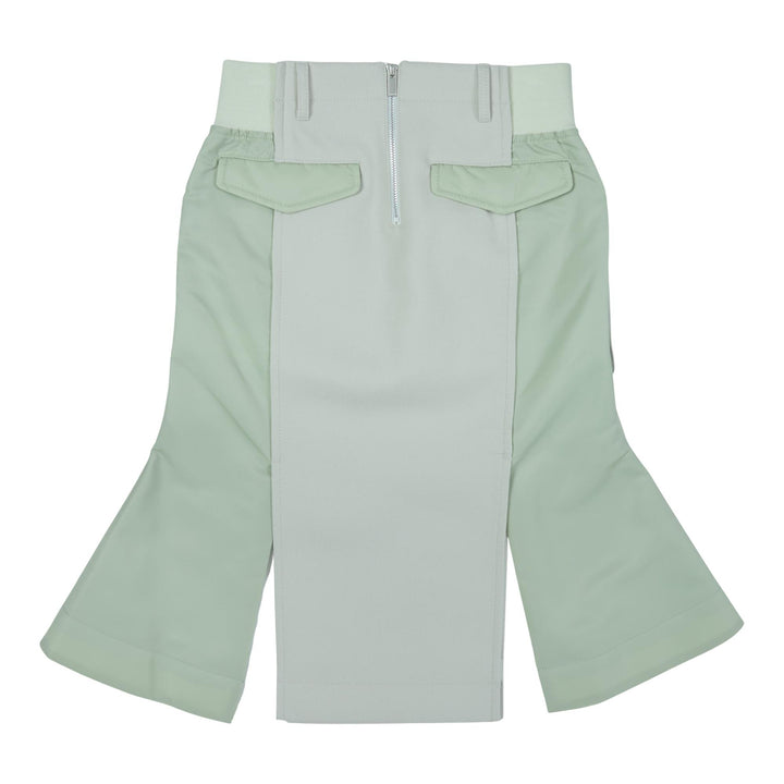 Club21 - sacai - Wool Melton x Nylon Twill Skirt - SKIRTS - Off-White