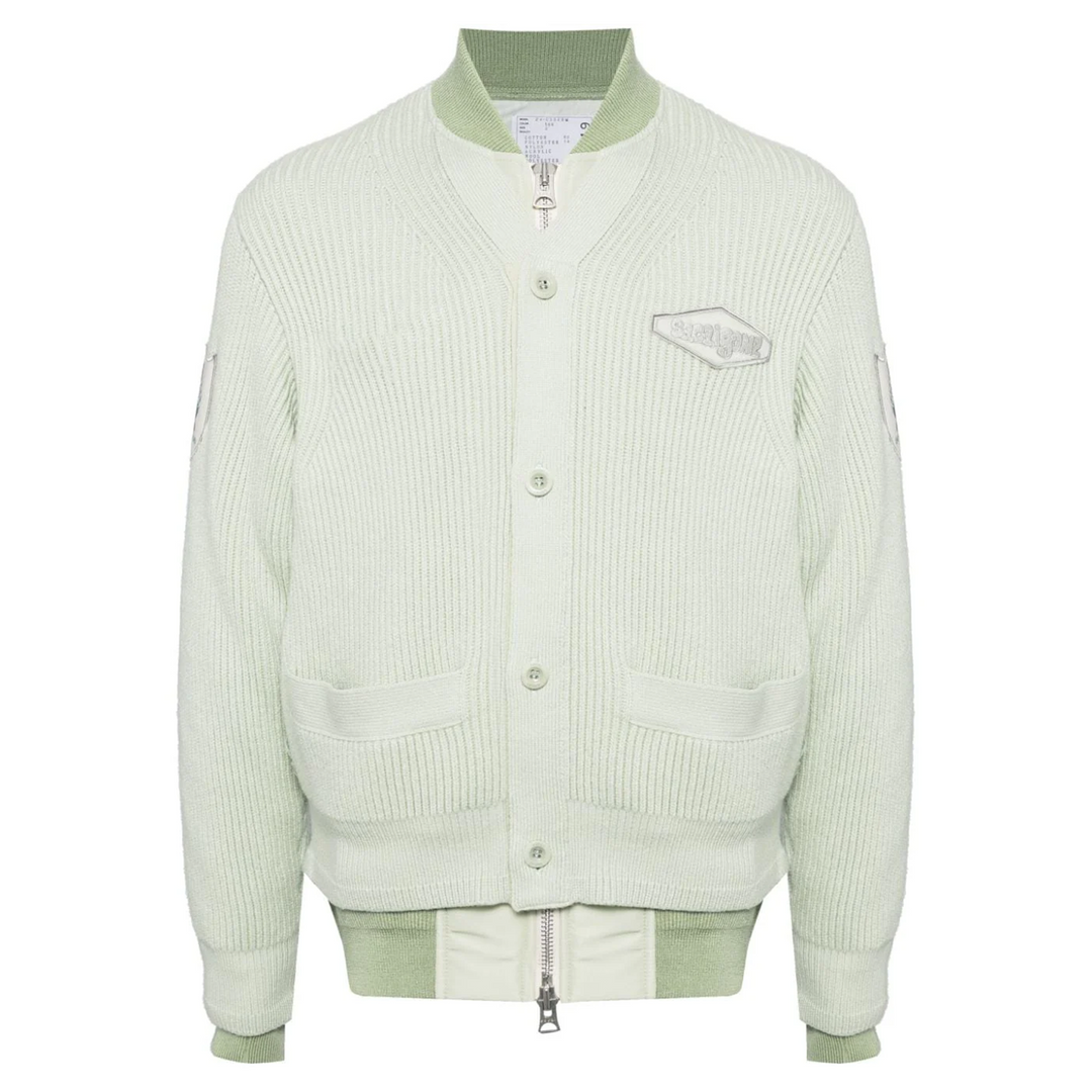 sacai Gonz Multi Patch Nylon Twill X Knit Cardigan