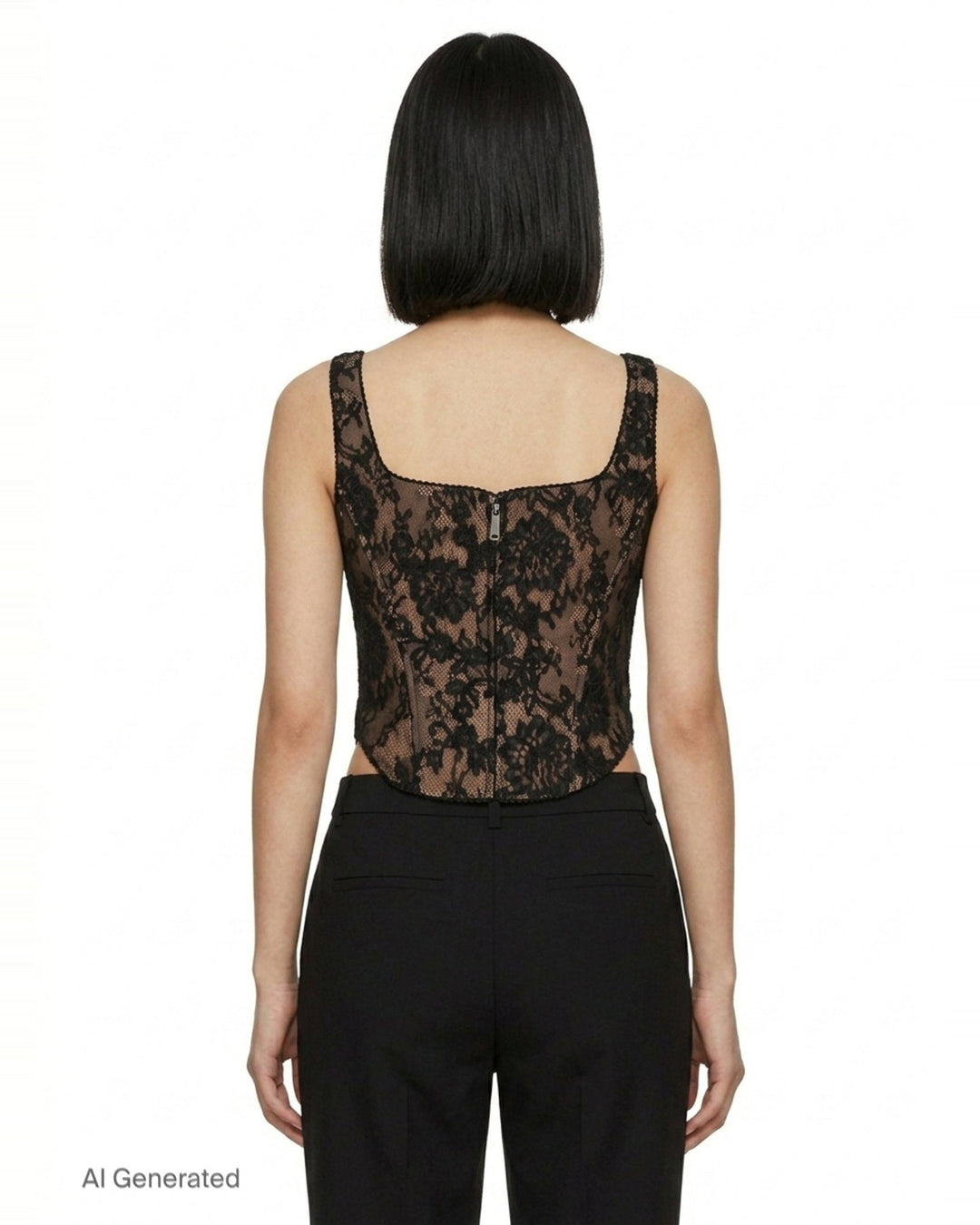 Black Lace Corset Top | Self-Portrait | Club21 - back