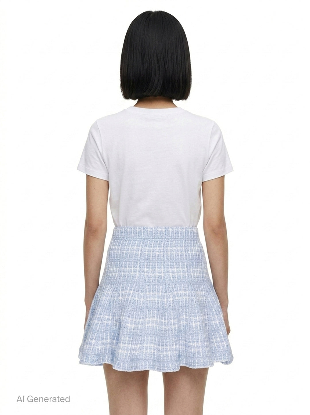 Blue Check Knit Mini Skirt | Self-Portrait | Club21 - back