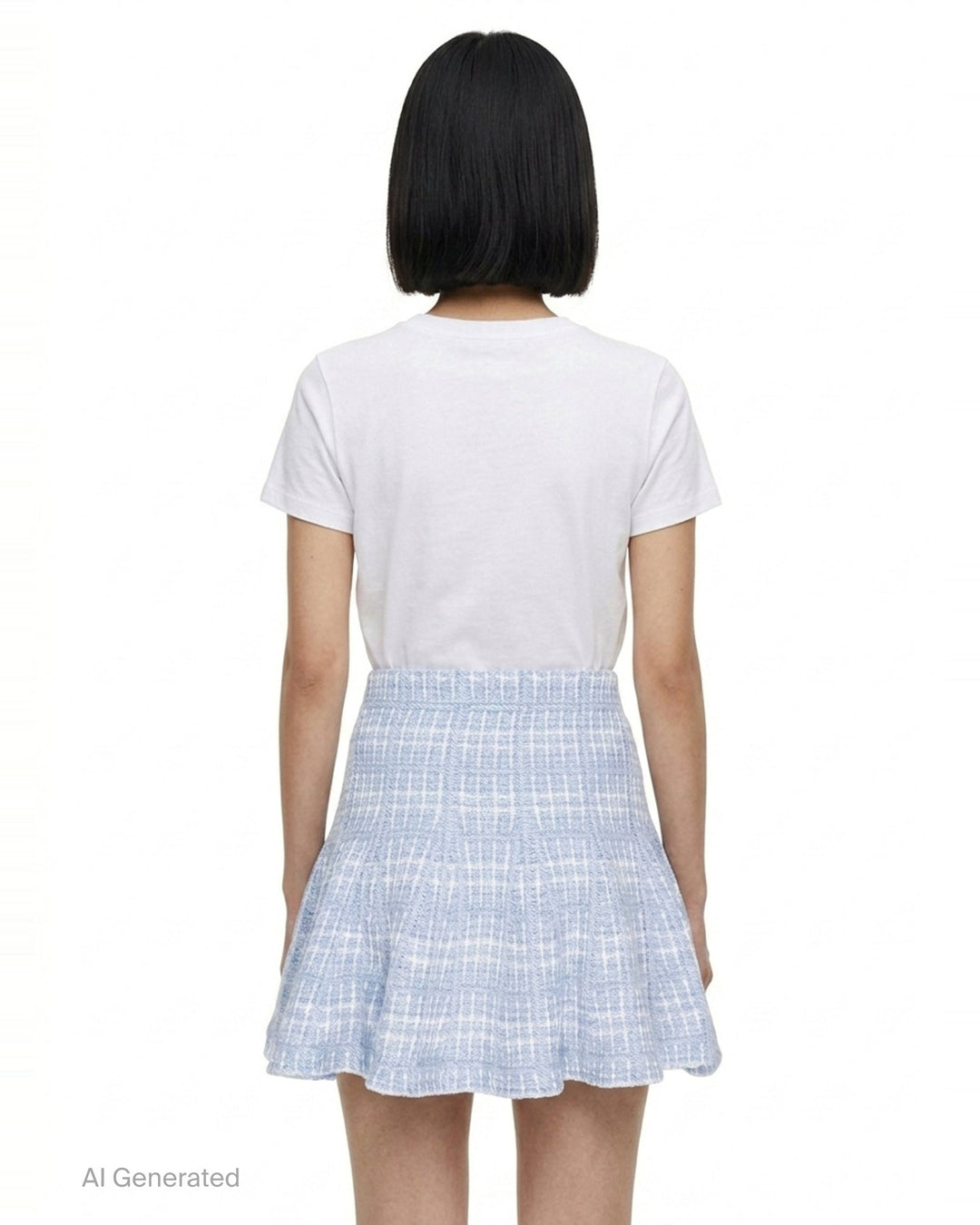 Blue Check Knit Mini Skirt | Self-Portrait | Club21 - back