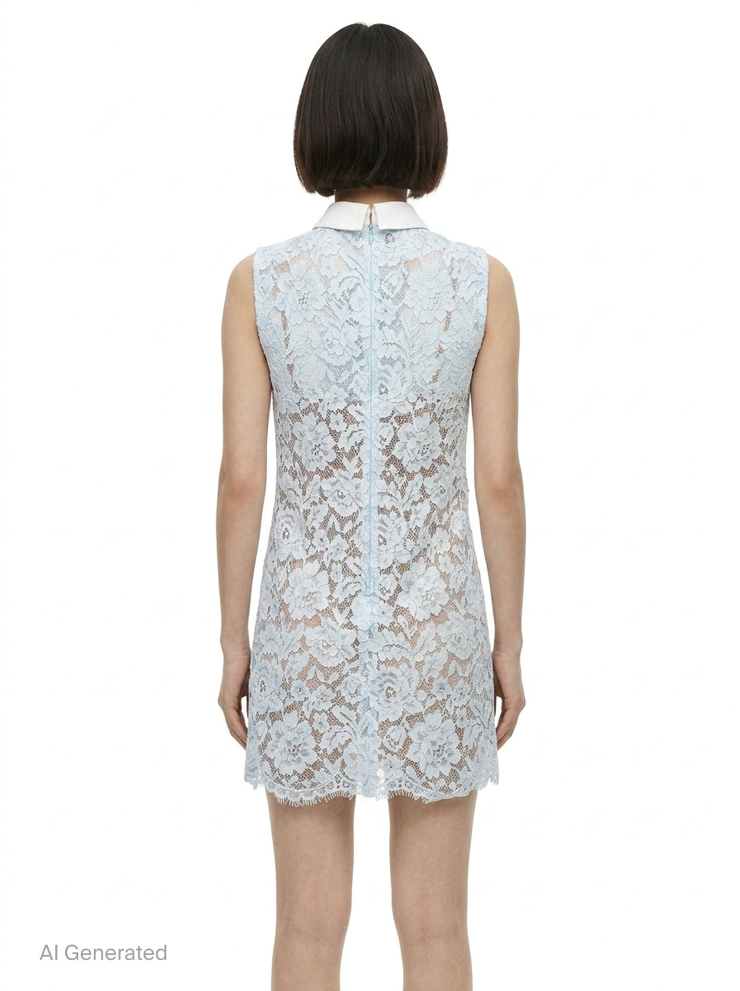 Blue Lace Mini Dress | Self-Portrait | Club21 - back