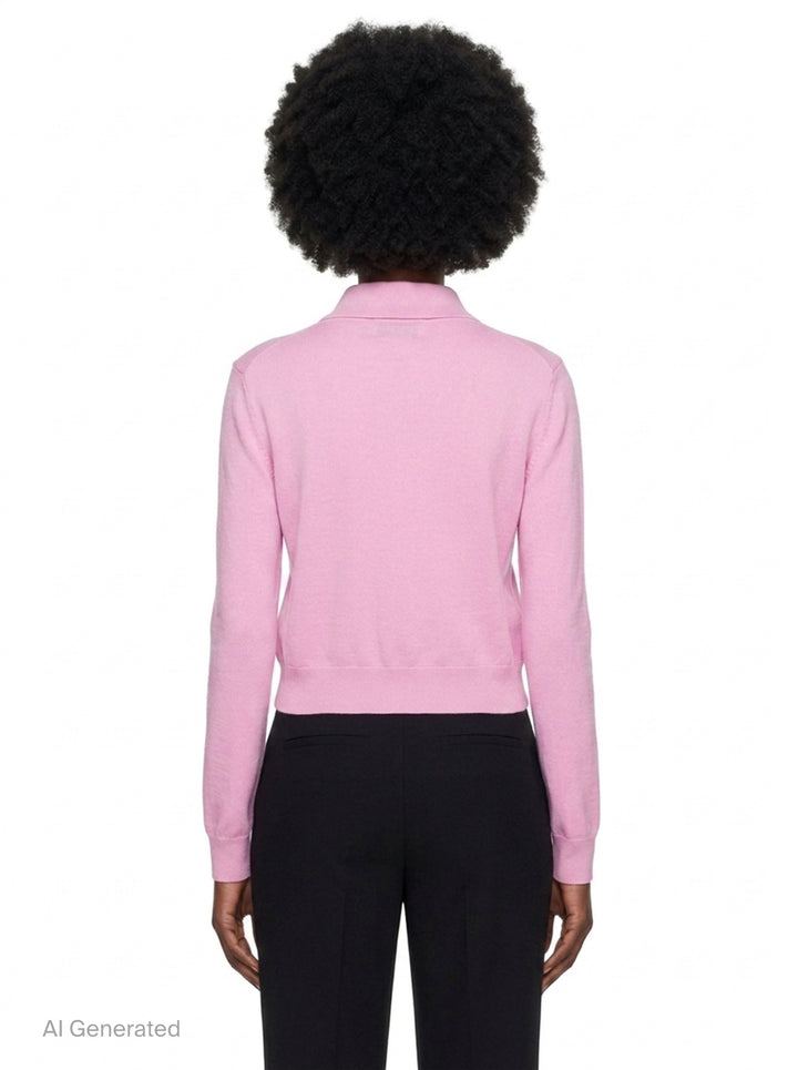 Pink Flower Embroidered Knit Cardigan | Self-Portrait | Club21 - back