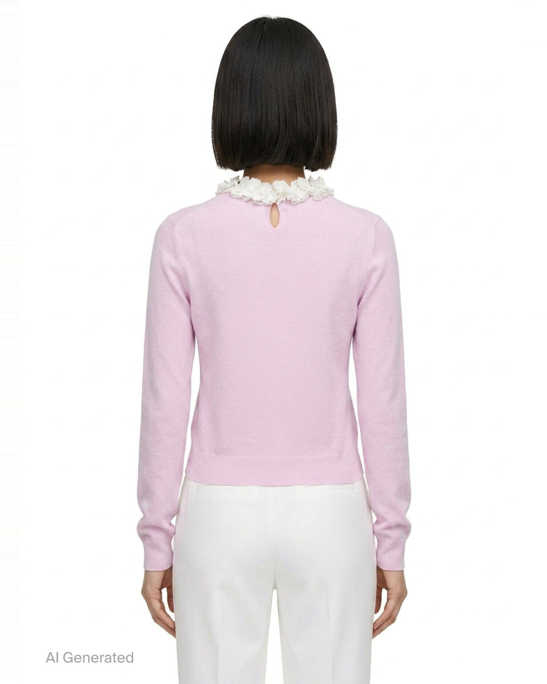 Pink Flower Light Knit Jumper | Self-Portrait | Club21 - back