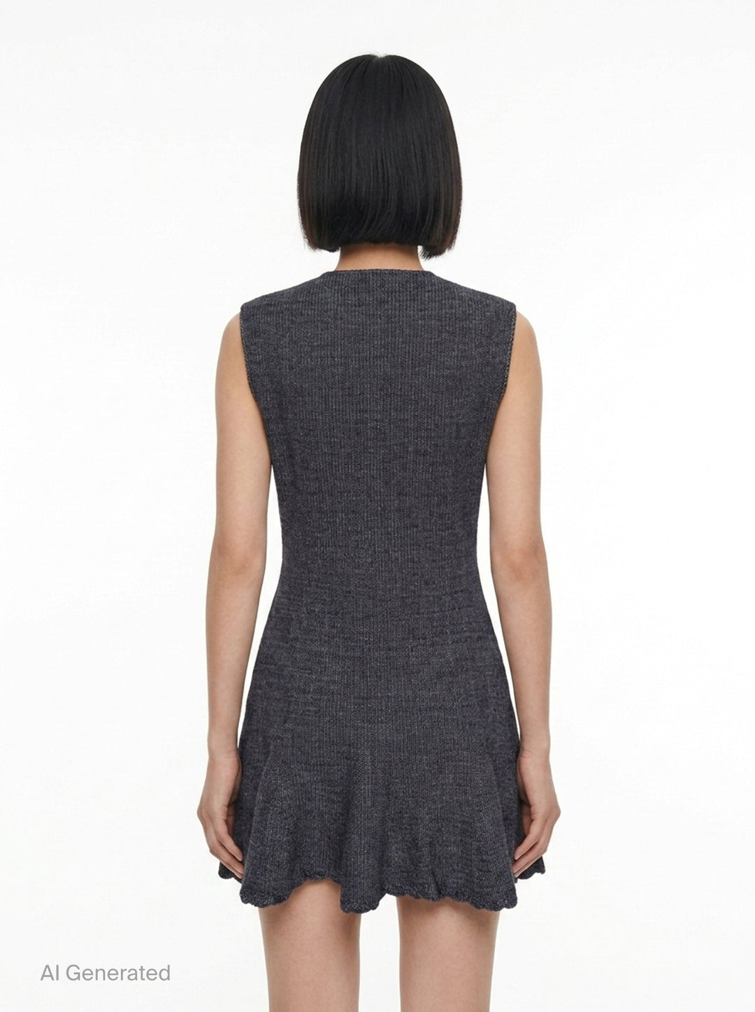 Sleeveless Textured Knit Dress | Self-Portrait | Club21 - back