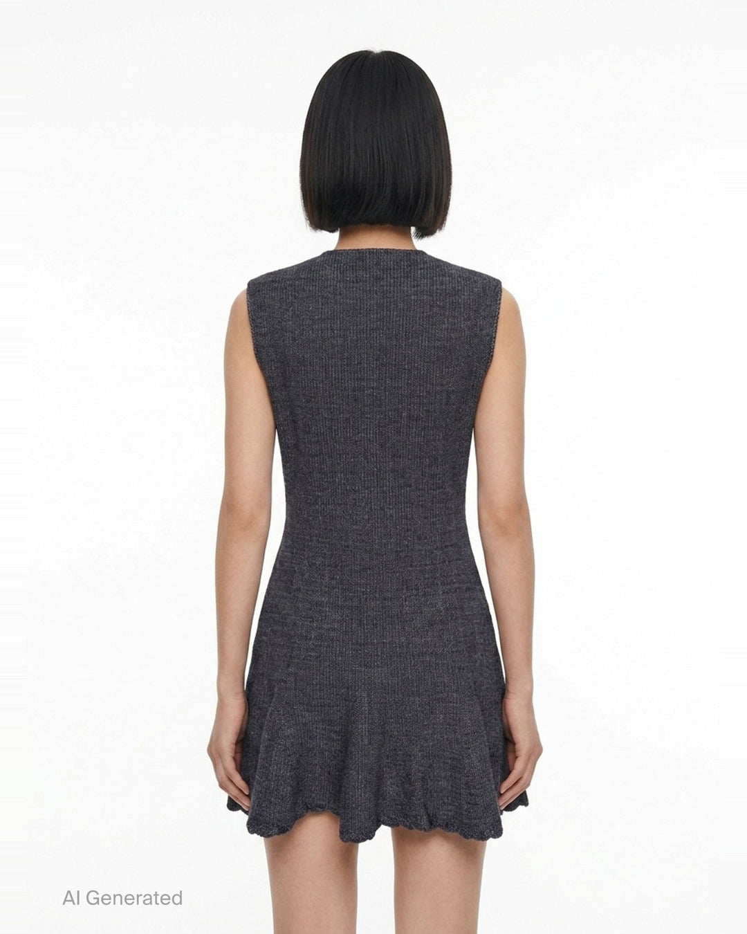 Sleeveless Textured Knit Dress | Self-Portrait | Club21 - back
