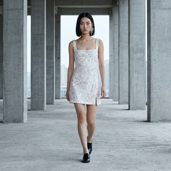 White Sequin Lace Mini Dress | Self-Portrait | Club21 - lifestyle