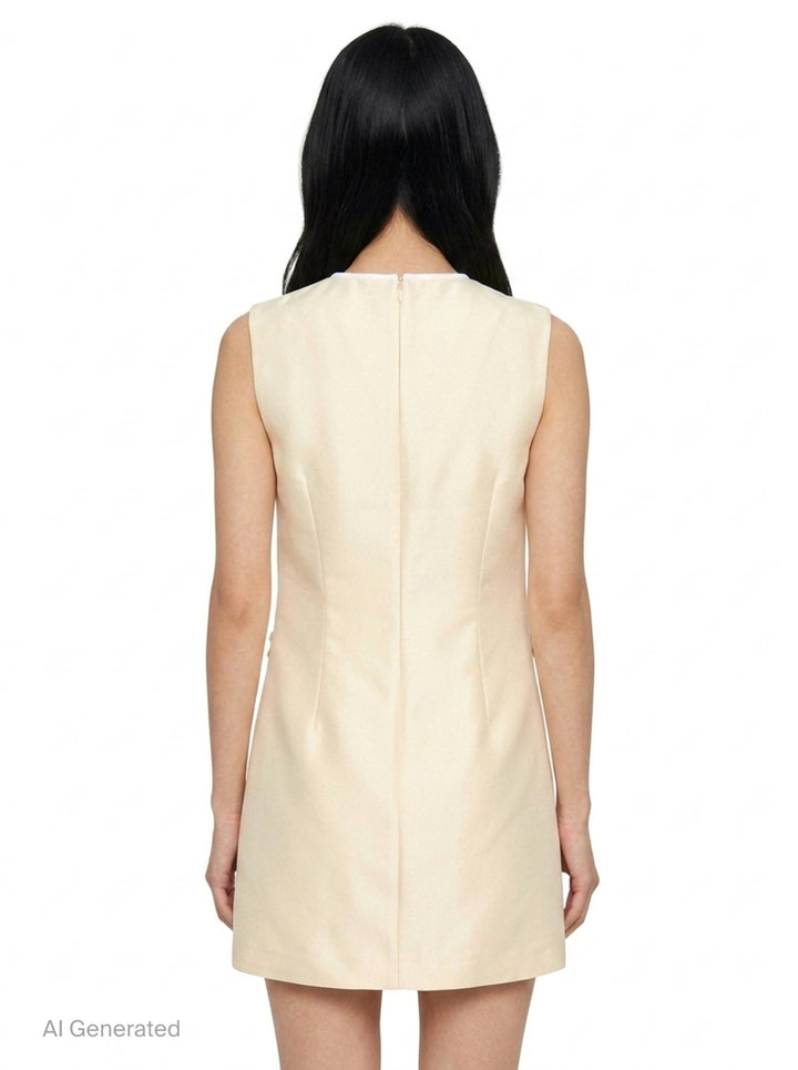 Yellow Taffeta Bow Mini Dress | Self-Portrait | Club21 - back