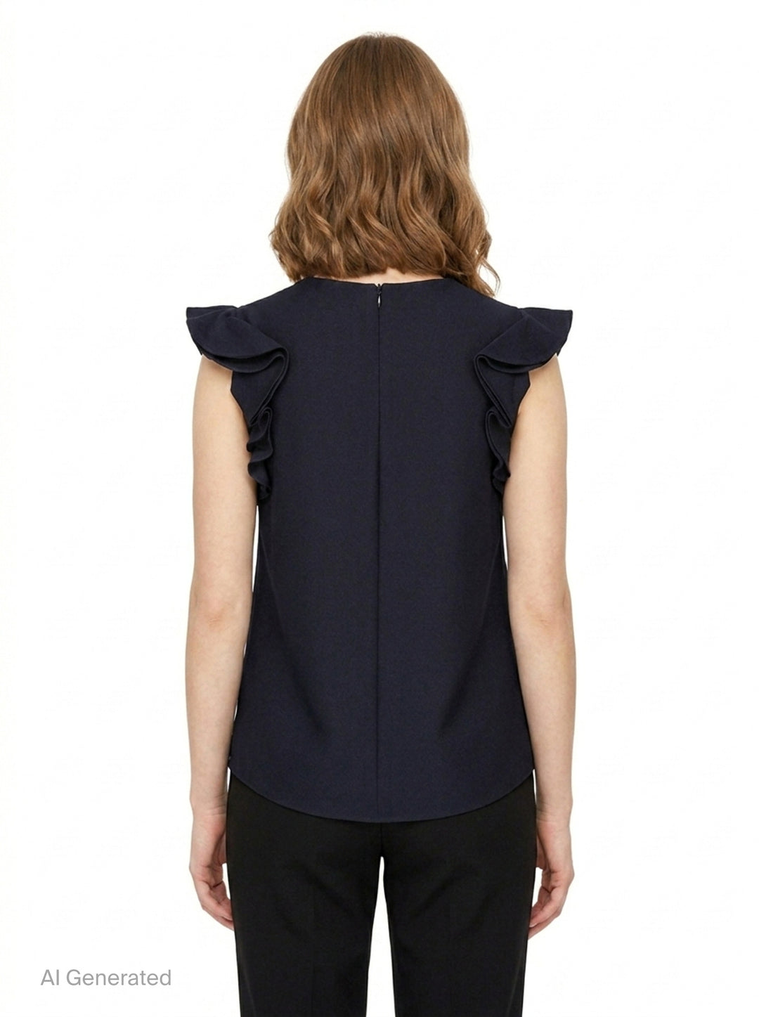 Beaded Neck Ruffle Top | SHUSHU/TONG | Club21 - back