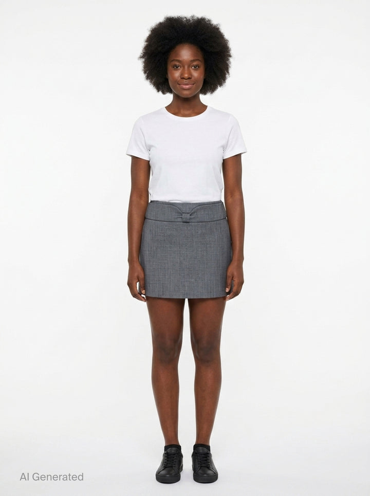 Bow Low-Waist Mini Skirt | SHUSHU/TONG | Club21 - front
