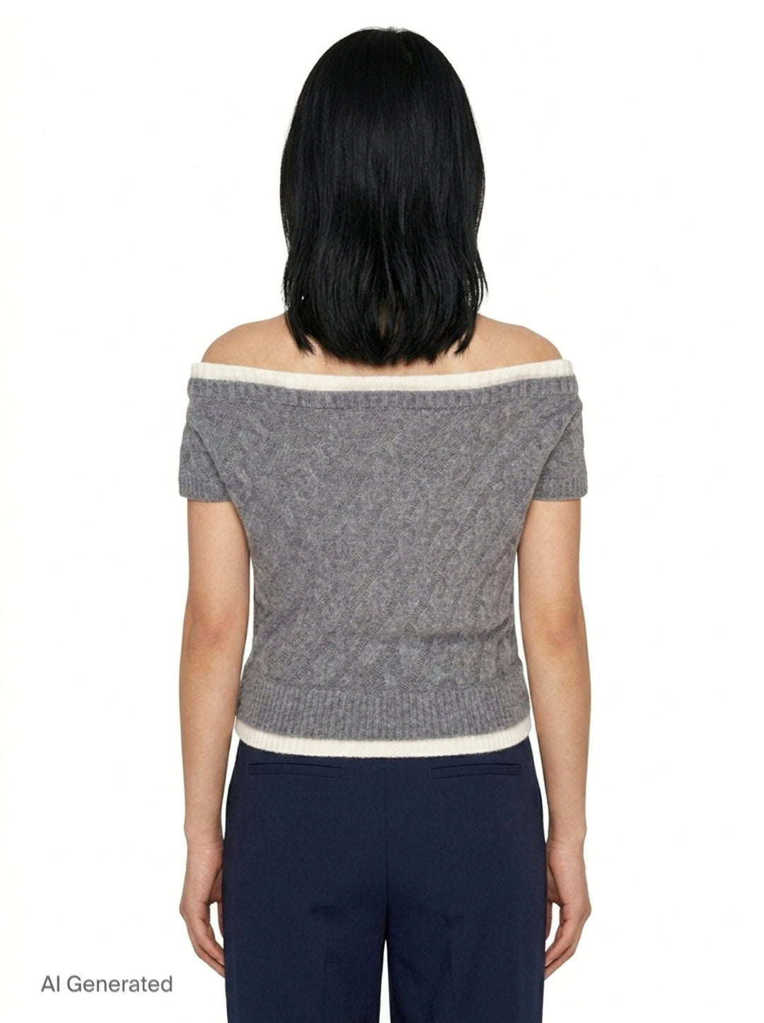 Bow Off-Shoulder Knit Crop Top | SHUSHU/TONG | Club21 - back