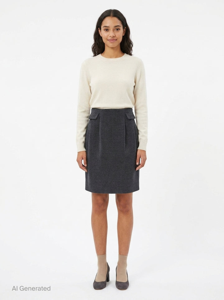 Decorative Flap Pocket Skirt | SHUSHU/TONG | Club21 - front