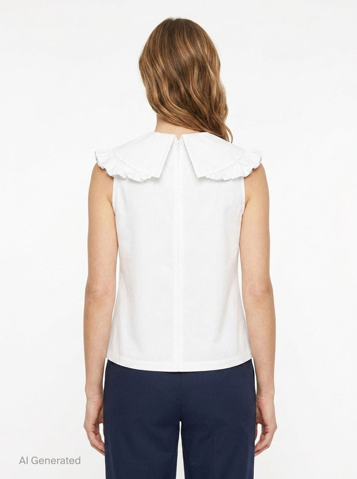 Ruffle Collar Bow Top | SHUSHU/TONG | Club21 - back