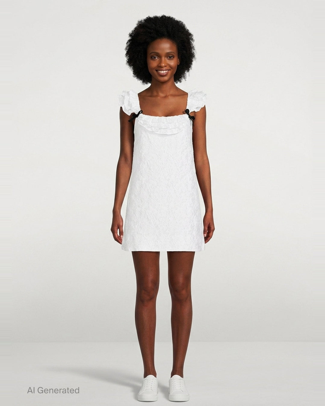 Ruffle Trim Velvet Mini Dress | SHUSHU/TONG | Club21 - front