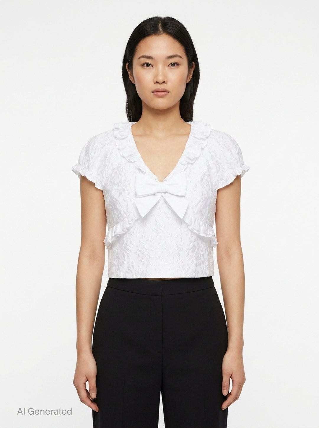 Ruffled Bow Crop Top | SHUSHU/TONG | Club21 - front