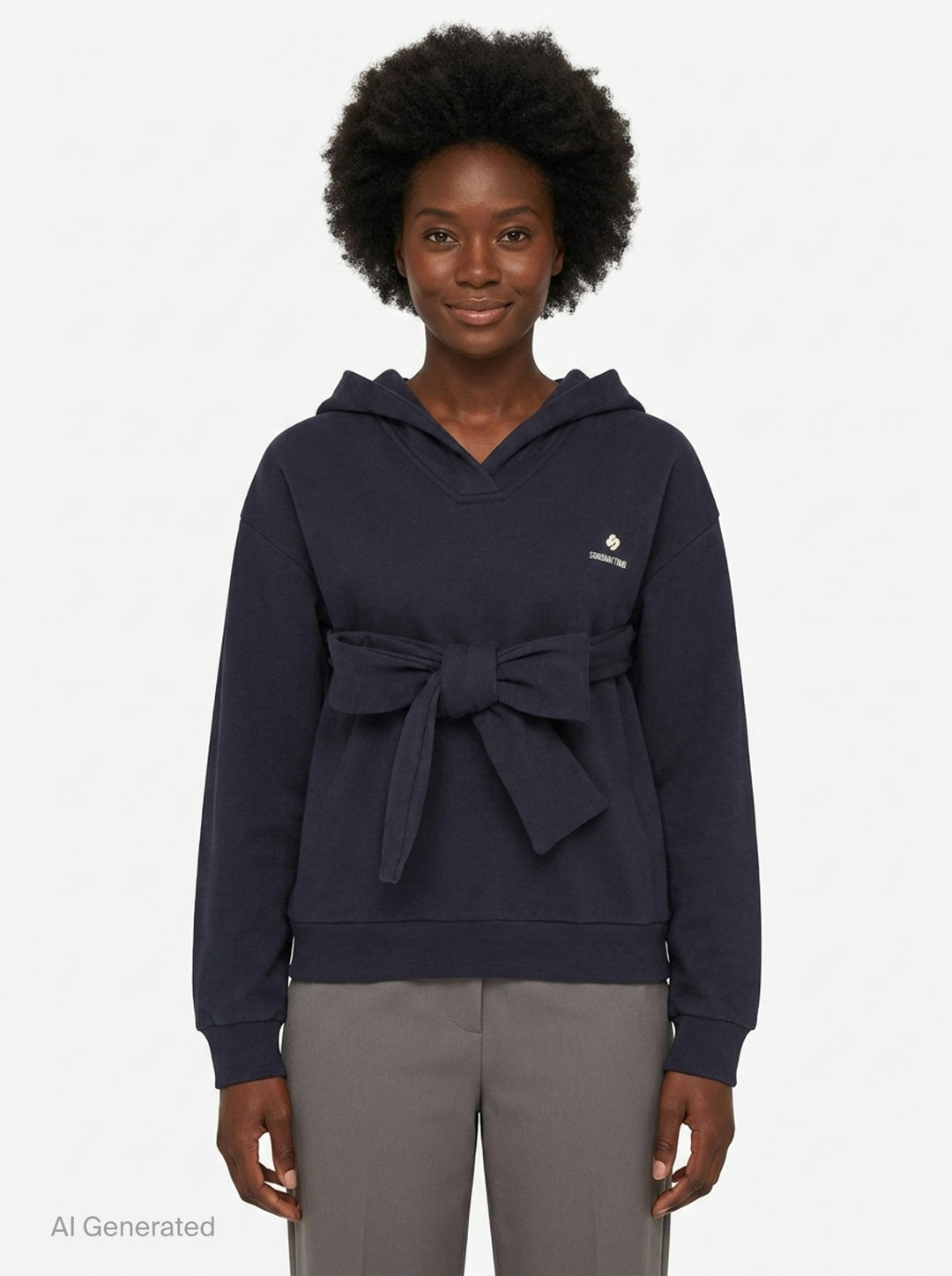 Tie Front Bow Hoodie | SHUSHU/TONG | Club21 - front