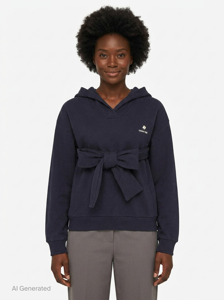 Tie Front Bow Hoodie | SHUSHU/TONG | Club21 - front
