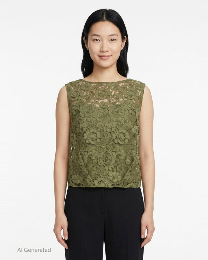 Boxy Heavy Lace Top | Simone Rocha | Club21 - front