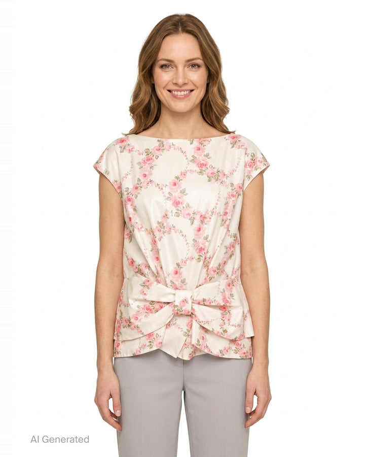 Boxy Peplum Bow Top | Simone Rocha | Club21 - front