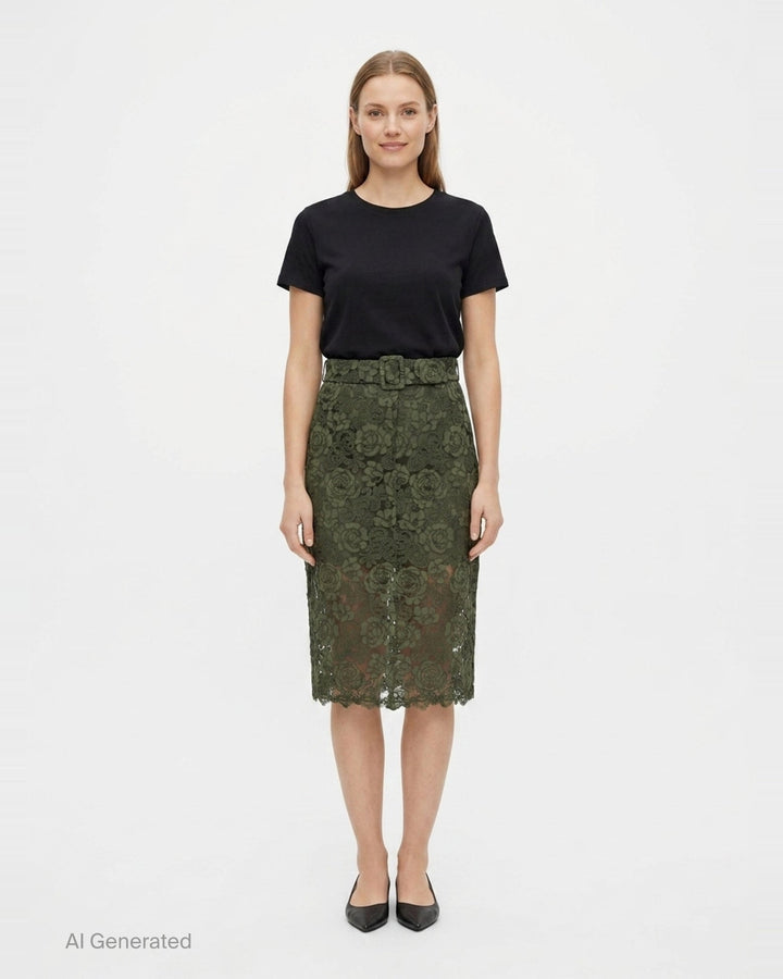 Floral Lace Pencil Skirt | Simone Rocha | Club21 - front