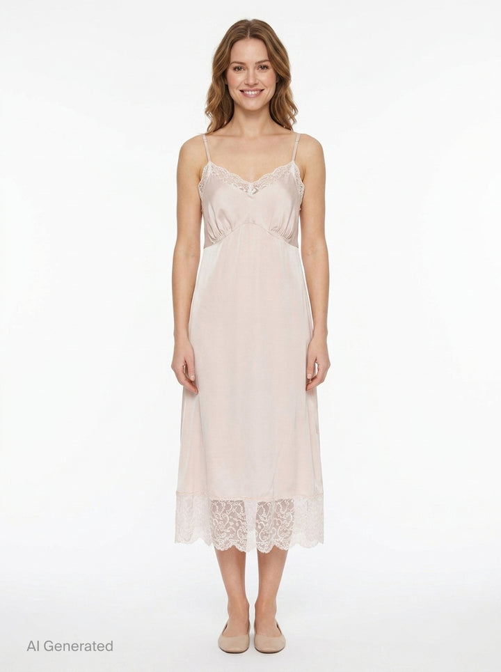 Lace Trim Satin Slip Dress | Simone Rocha | Club21 - front