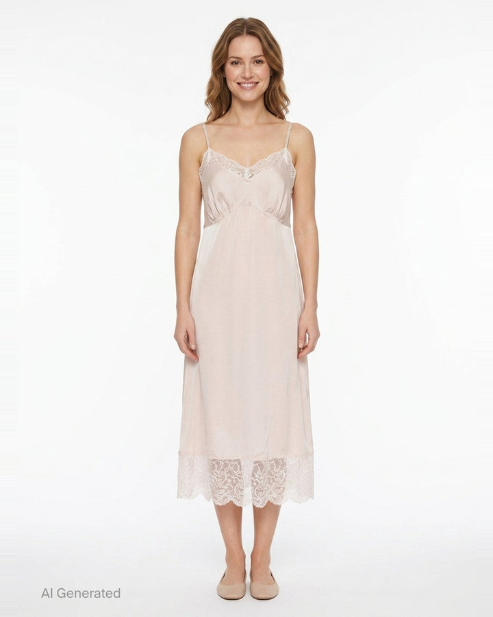 Lace Trim Satin Slip Dress | Simone Rocha | Club21 - front