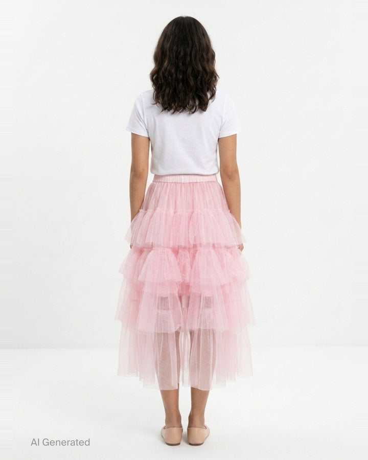 Long Tiered Tulle Skirt | Simone Rocha | Club21 - back