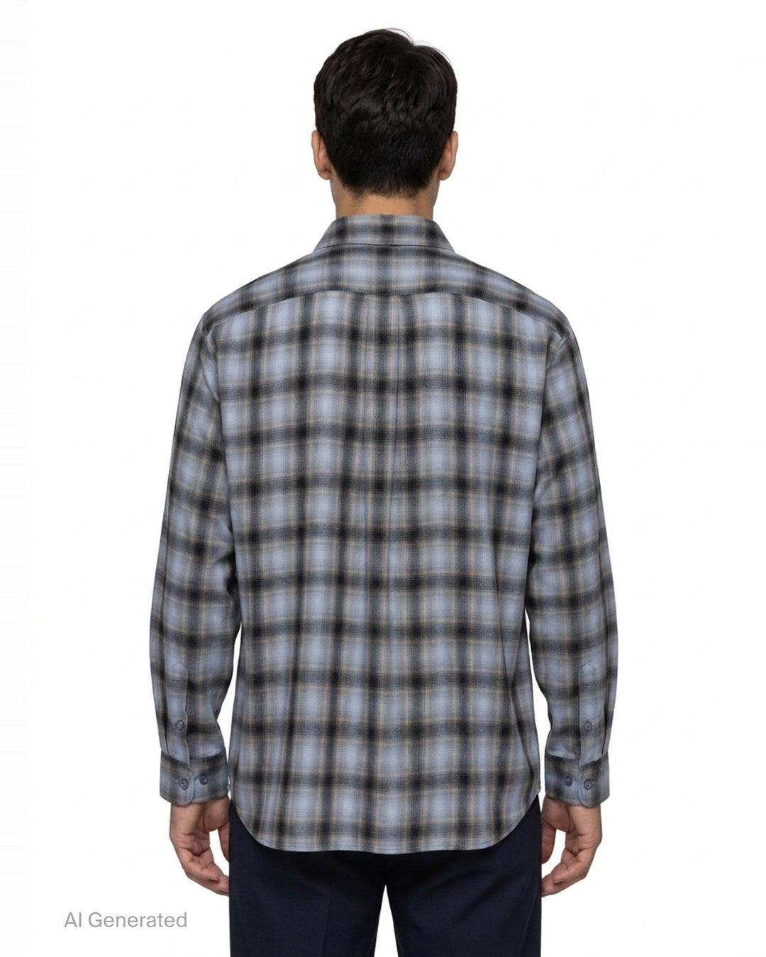 Illusion Plaid Long Sleeve Shirt | Solid Homme | Club21 - back