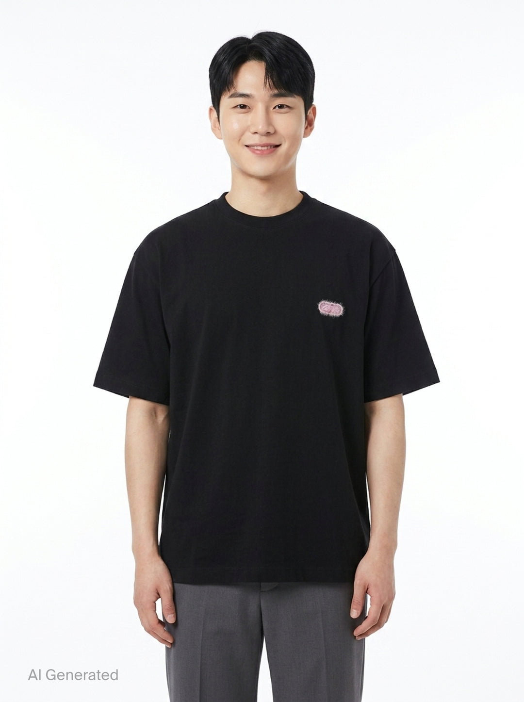 Logo Tee With Hairy Flocking | Solid Homme | Club21 - front